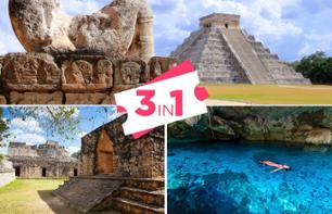 Excursion d'une journée vers les sites archéologiques Maya de Chichen Itza & Ek Balam + baignade dans un Cenote - transferts inclus