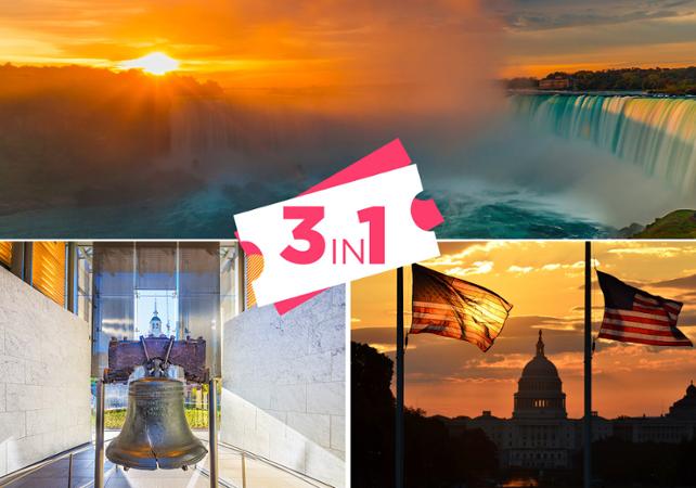 2 excursions (sur 2 jours) au départ de New York: Chutes du Niagara + Washington DC & Philadelphie