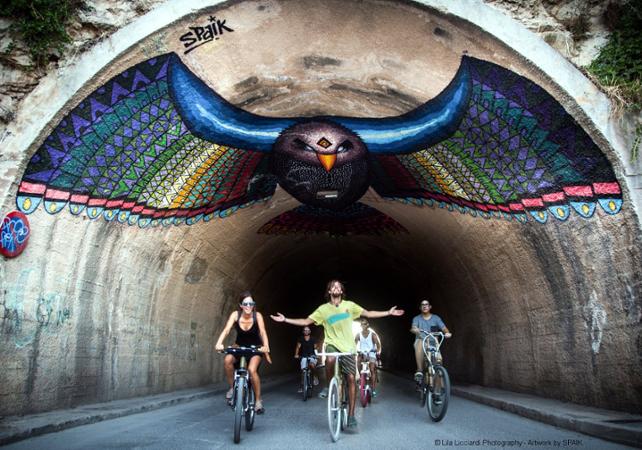 Visite guidée privée de la ville d'Ibiza (Eivissa) à vélo sur le thème du Street Art