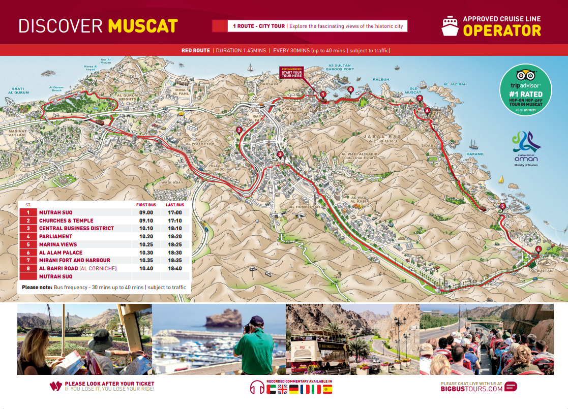 tourist map of muscat
