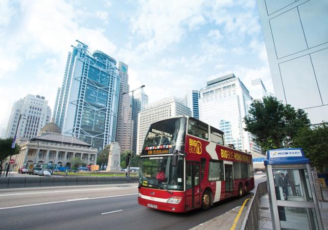 Visite de Hong Kong en bus panoramique à arrêts multiples - avec traversée en Star Ferry et accès au funiculaire Peak Tram en option - Pass 24h ou 48h