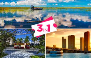 Offre 3-en-1 à Miami: Tour en airboat dans les Everglades + Croisière dans la baie de Biscayne + Bus panoramique à arrêts multiples
