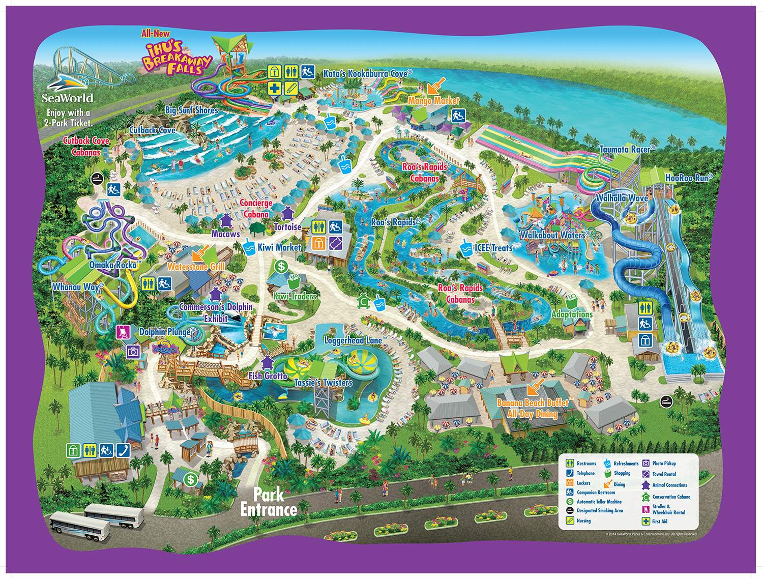 Multi Activity Pass 2 3 Or 4 Florida Park Pass Sea World Busch Gardens Aquatica Adventure Island