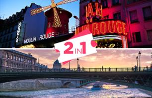 Offre 2 en 1 : Spectacle Moulin Rouge & billet croisière sur la Seine - 1/2 bouteille de champagne incluse