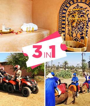 Promenade en dromadaire, tour en quad et hammam traditionnel - Transport inclus depuis Marrakech