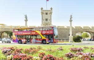 Cadiz panoramic sightseeing bus tour with multiple stops - 1-day pass