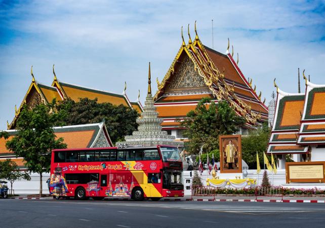 Visite de Bangkok en bus à arrêts multiples - Pass 24h, 48h ou 72h