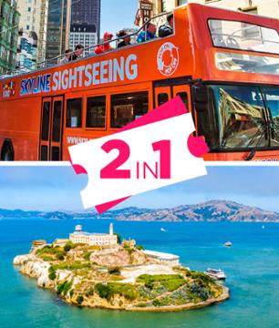 Billet Alcatraz + Tour en bus panoramique à arrêts multiples (Pass 1 ou 2 jours) – San Francisco