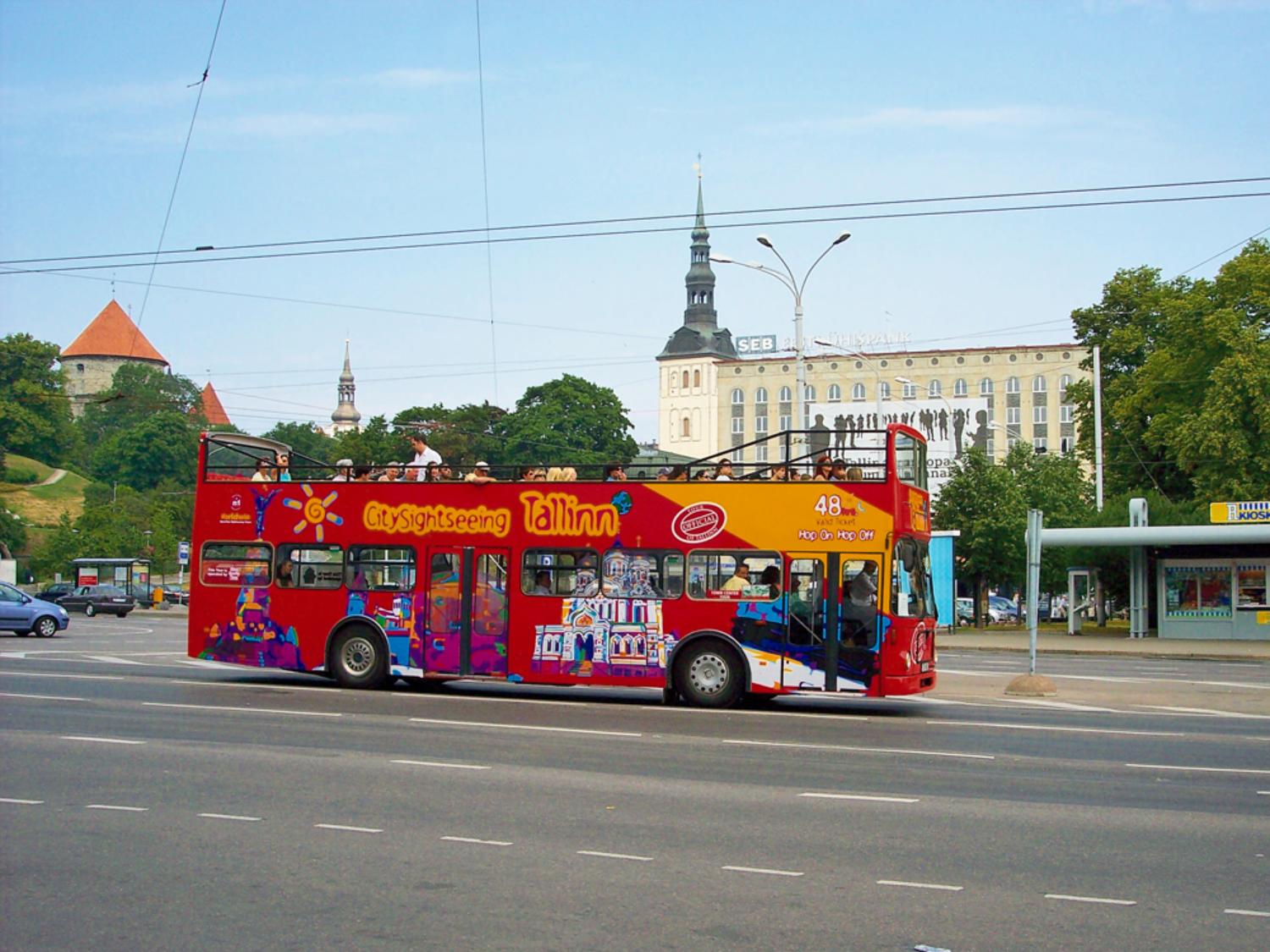 Visit Tallinn on an open-top bus: scenic tour with multiple stops