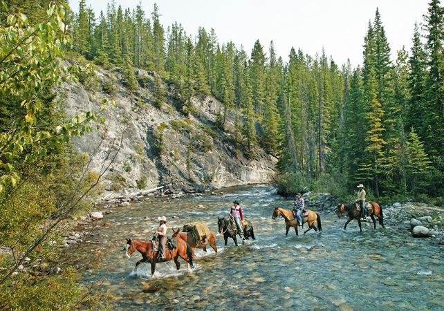 Balade à cheval pour cavaliers confirmés dans les Rocheuses canadiennes – Au départ de Banff