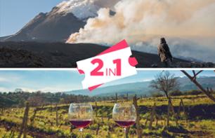 Excursion au volcan Etna (2000m), visite de vignobles & découverte des gorges d'Alcantara - En français - Transfert et déjeuner inclus