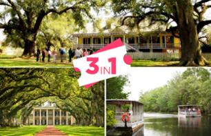 3-in-1 tour: Visits of 2 plantations (Oak Alley + Laura) with brunch & a boat tour in the bayous - New Orleans