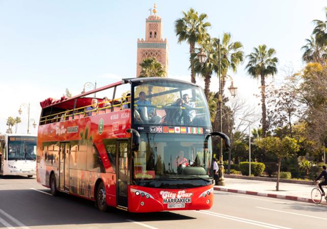 Tour de Marrakech en bus panoramique - Pass 48h avec arrêts multiples - Balade en chameau et quad en option