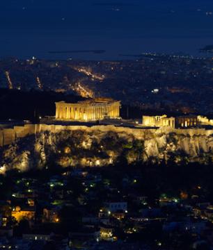 Bus Tour of Athens by Night + Traditional Greek Dinner & Show