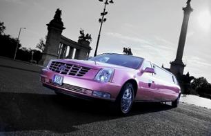 Tour in a pink Cadillac limousine
