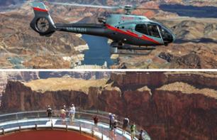 Survol en hélicoptère : Grand Canyon, barrage Hoover & Las Vegas + visite du plateau ouest avec accès coupe-file au Skywalk - VIP tour - Las Vegas