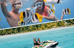 Jet Ski activities, safari with rays and sharks and lunch at Bora Bora - in French