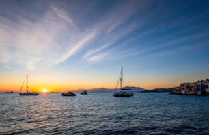 Croisière au coucher de soleil autour de l'île de Delos, au départ de Mykonos - boissons et snacks inclus