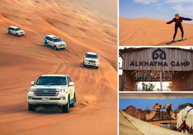 Safari Premium au camp Al Khayma dans le désert de Dubai – 4x4, BBQ et activités au coucher du soleil