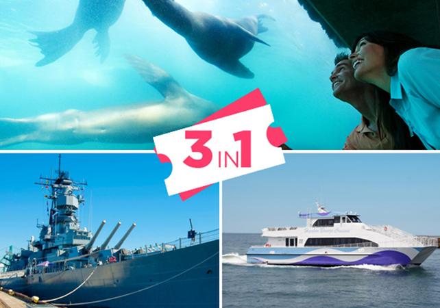 3-in-1 Offer: Visit to the USS Iowa Battleship + Admission to the Aquarium of the Pacific + Sightseeing Cruise in Los Angeles