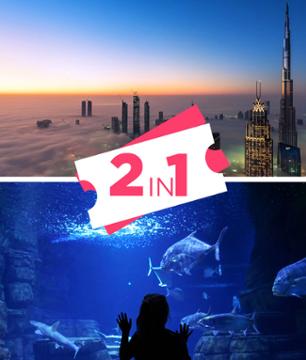 2-in-1 ticket: Burj Khalifa + Dubai Aquarium