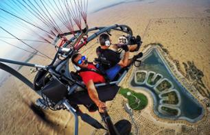 Survol en ULM paramoteur au-dessus du désert de Dubai