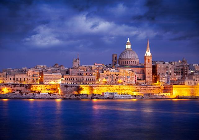 Visite nocturne de Malte en Français: La Valette, Rabat et Mdina - transferts inclus