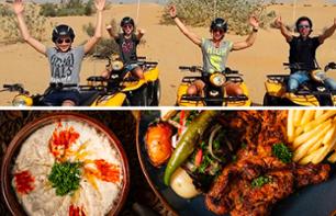 Quad bike driving in the dunes with BBQ dinner in a Bedouin camp
