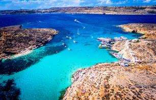 Croisière commentée en catamaran autour des îles de Comino (Blue Lagoon) et de Gozo au large de Malte - En français