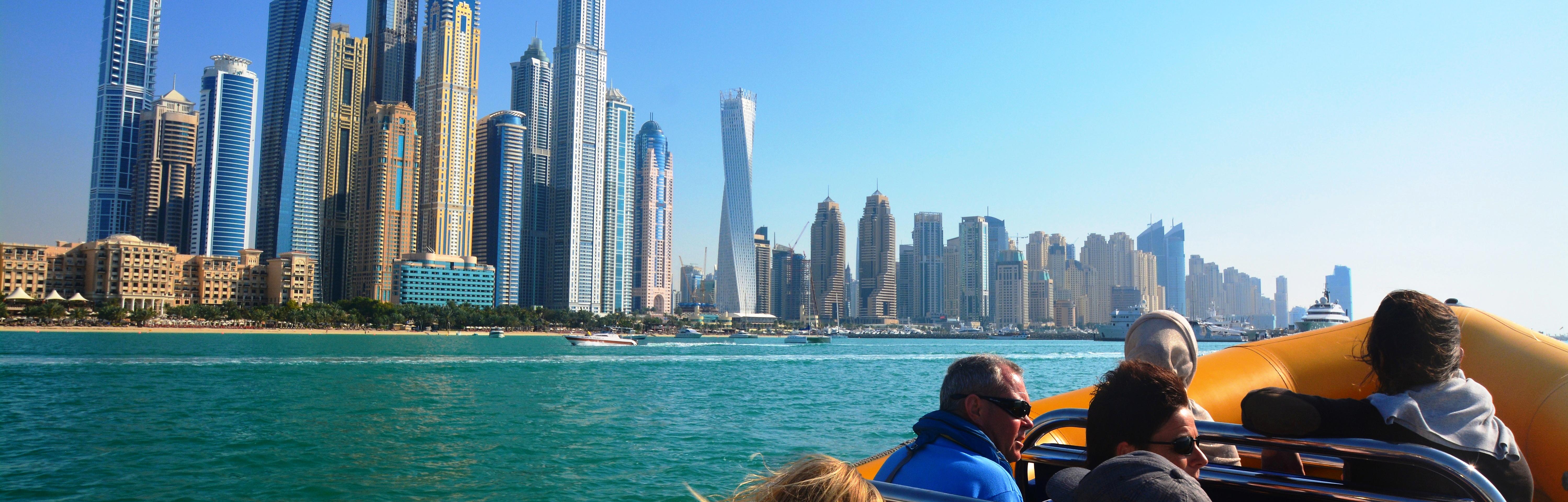 Zodiac Boat Cruise in Dubai – Marina and  Palm Jumeirah route (1h 15mins)