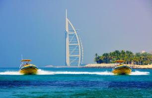 Passeio de bote inflável em Dubai - Roteiro: Marinha e Burj Al Arab (45 min)