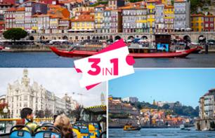 48-hr pass: Multi-stop bus (2 routes), Unlimited public transport, 6 bridges cruise & Wine tasting - Porto